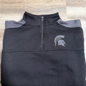 Michigan State Spartans quarter-zip pullover sweater black szM